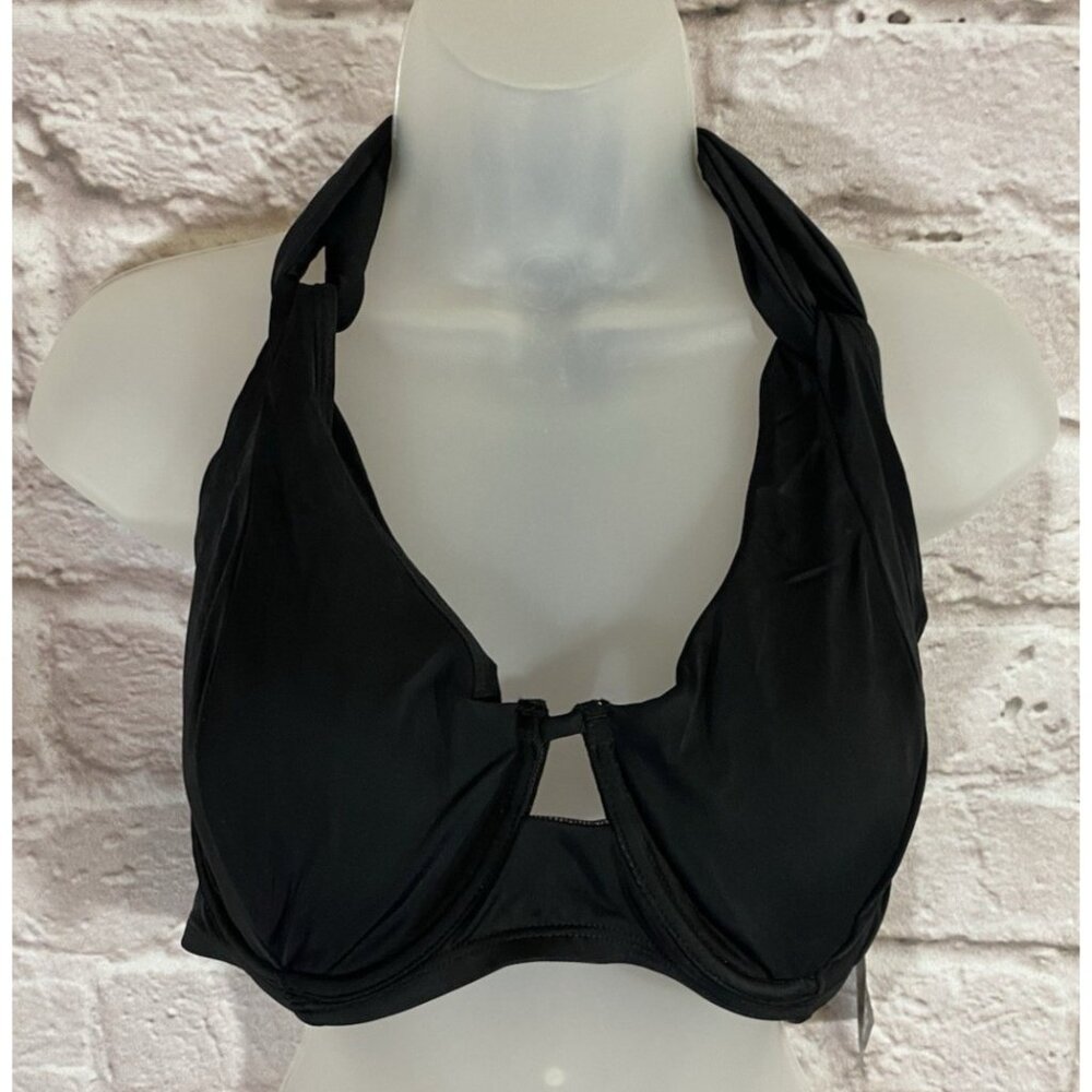 Swimsuits for All Womens Black Halter Bikini Top 14 Underwire‎ Swimwear Vacation